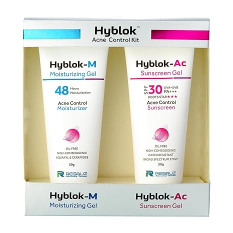 Regaliz® Hyblok Acne Control Kit – Moisturizing Gel & Sunscreen Gel (50 g each)