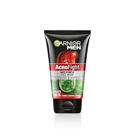 Garnier Men Anti-Pimple Face Wash – Repairs Skin & Balances Oils, AcnoFight (100 gm)