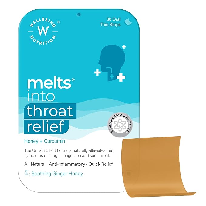 Wellbeing Nutrition Melts instant Throat Relief with 100% Natural